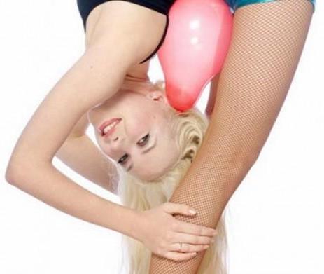 德國女子根瑟以在12秒內扭腰夾爆3個汽球創下紀錄。