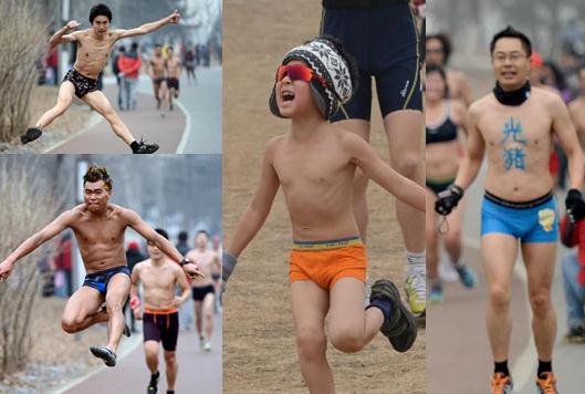 閃開,光豬來了!北京光豬節“裸跑”大軍奇葩造型引網友爆笑