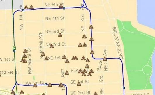 口味太重,美國邁阿密發布人屎地圖